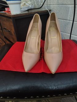 Christian Louboutin Women's Tan and Cream Courts