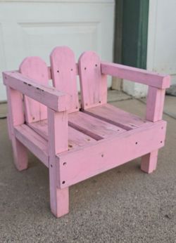 Custom Toddler Pink Wooden Adirondack Chair - Solid Wood