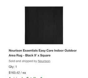 Nourison Essentials Easy Care Indoor Outdoor Area Rug - Black 9' × Square