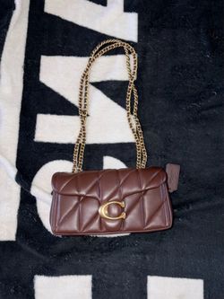 Coach Brown Quilted Leather Pillow Tabby Shoulder Bag 20 with Chain Strap