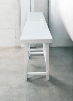 White wood grain barstools (2)