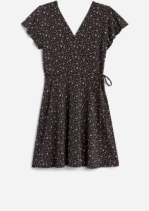 KAILEIGH FAUX WRAP KNIT DRESS Size LP