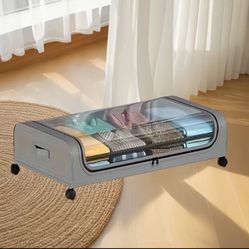 Under Bed storage Bins w wheels (grey)