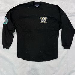 Anaheim Ducks Spirit Jersey Sparkle Crew Neck Shirt Womens Size S Black NEW