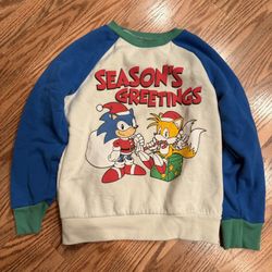 Sonic Boys Christmas Sweatshirt Size 7
