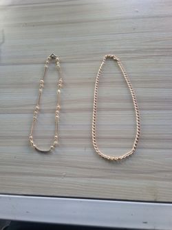 Two Gold Necklaces For Sale