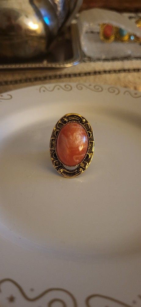 Vintage Golden Color Ring Adjustable