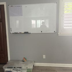 Giant Wall-Mounted Magnetic Whiteboard – 4x3 ft $60