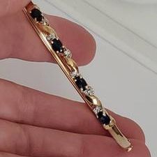 10K Gold Diamond & Sapphire Bracelet