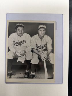 Original Babe Ruth & Leo Durocher Dodgers Photograph - Documented