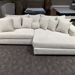 Big Soft Cream White Sectional Couch