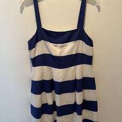 ANN TAYLOR LOFT Blue & White Stripped Dress Size 2