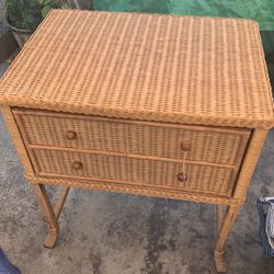 Vintage Natural Wicker Desk