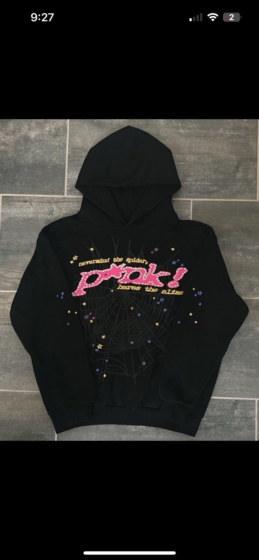 Black Sp5der Pink Men’s Hoodie Size Medium