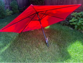 Outdoor Market Patio Deck Umbrella w/ Push Button Tilt Easy Crank