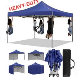 10x10 Pop Up Canopy Heavy Duty Party Tent with Removable Sidewalls Or Without Sides Sandbags and Rolling bag.Easy Up Outdoor Wedding Commercial Canopy