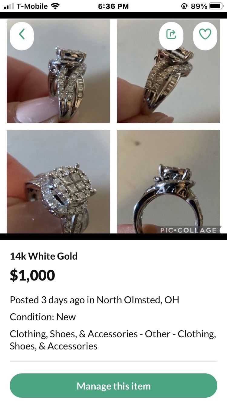 14k White Heavy Gold   
