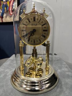 Danbury Clock Company Anniversary Clock with Glass Dome