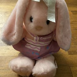 Hallmark Crayola Bunny Rabbit Plush 1990 Stuffed Animal  Vintage