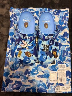 Blue Bape Crocs Size 10