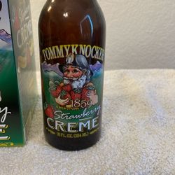 4-TOMMYKNOCKER Original 1859 STRAWBERRY CRÈME Brown Bottle EMPTY 12 oz