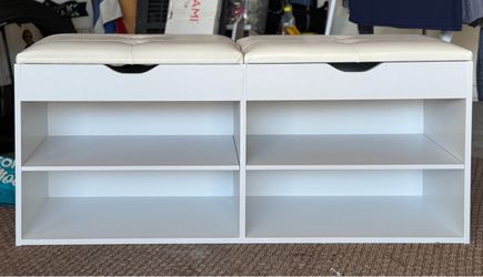 White Shoe Storage Bench
