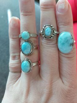 .925 turquoise rings