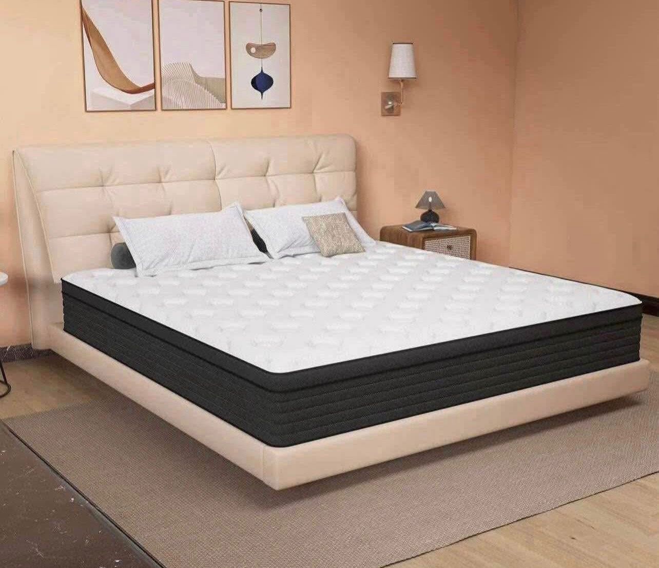 14”Queen size Mattress, Individual Pocket Springs with Gel Memory Foam, Medium Firm Mattresses in a Box