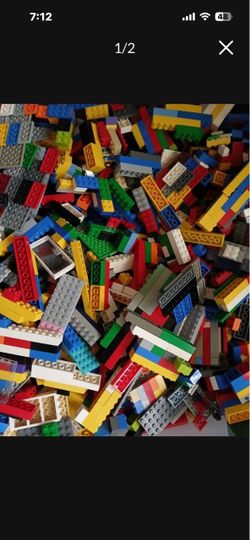5 lbs Mix Lot Bundle Lego Bricks Blocks + 2 Creative Random Build Up Book Magazine
