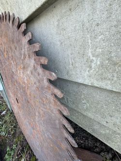 Large Rusted Vintage Sawmill Blade
