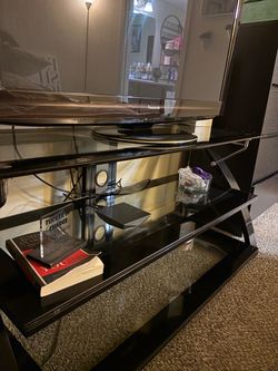 Glass tv stand