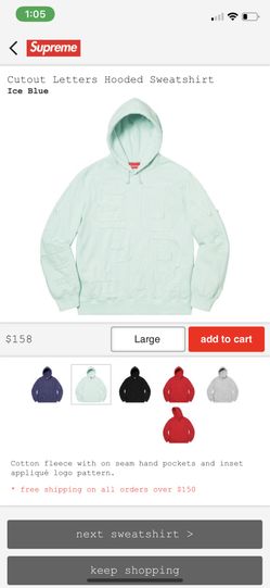 supreme cutout letters hooded sweatshirt