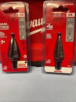 MILWAUKEE STEP DRILL BIT #9 and #4  both for $48 (( read below))