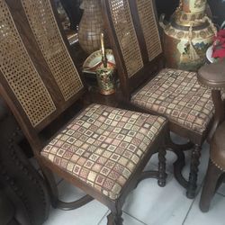 Two Antique Real Wood Chairs