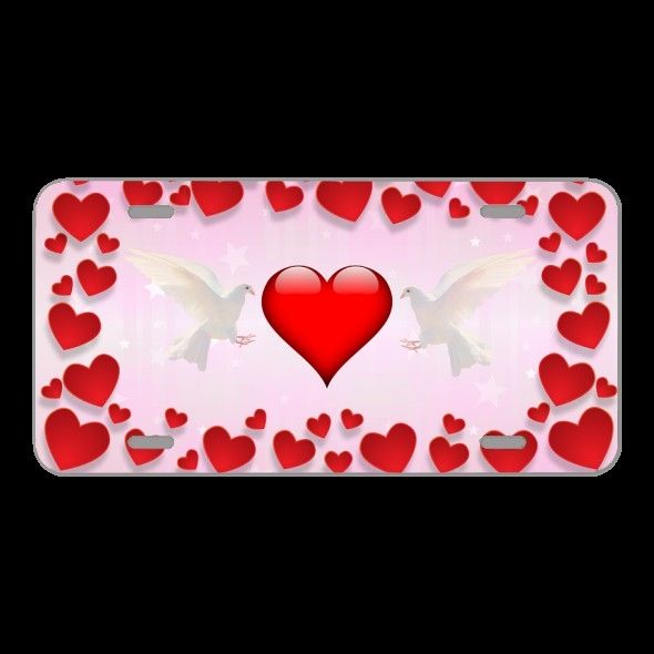 License Plate Novelty Car Front Valentine'S Day Love Affection Heart