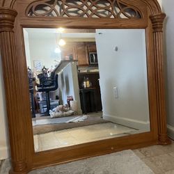 Solid Oak Dresser Mirror 