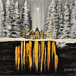 The quiet Beauty Of Nature- Hand Painted Acrylic On Canvas