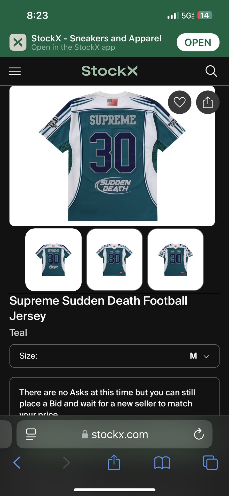 Supreme Jersey Sudden Death Teal
