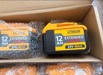 4 Pack of 12AH 20V Lithium-ion Extended Range Batteries for DeWalt Batteries
