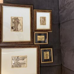 Cinco Cuadros De Plata 925