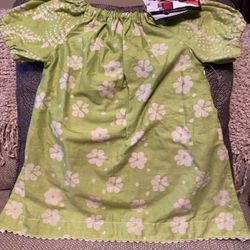 NEW Adorable 2T Lime Dress With White Flowers