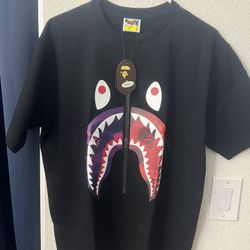 A Bathing Ape BAPE ABC Camo Rebuild Shark Split Tee Sz Large Black Purple Red