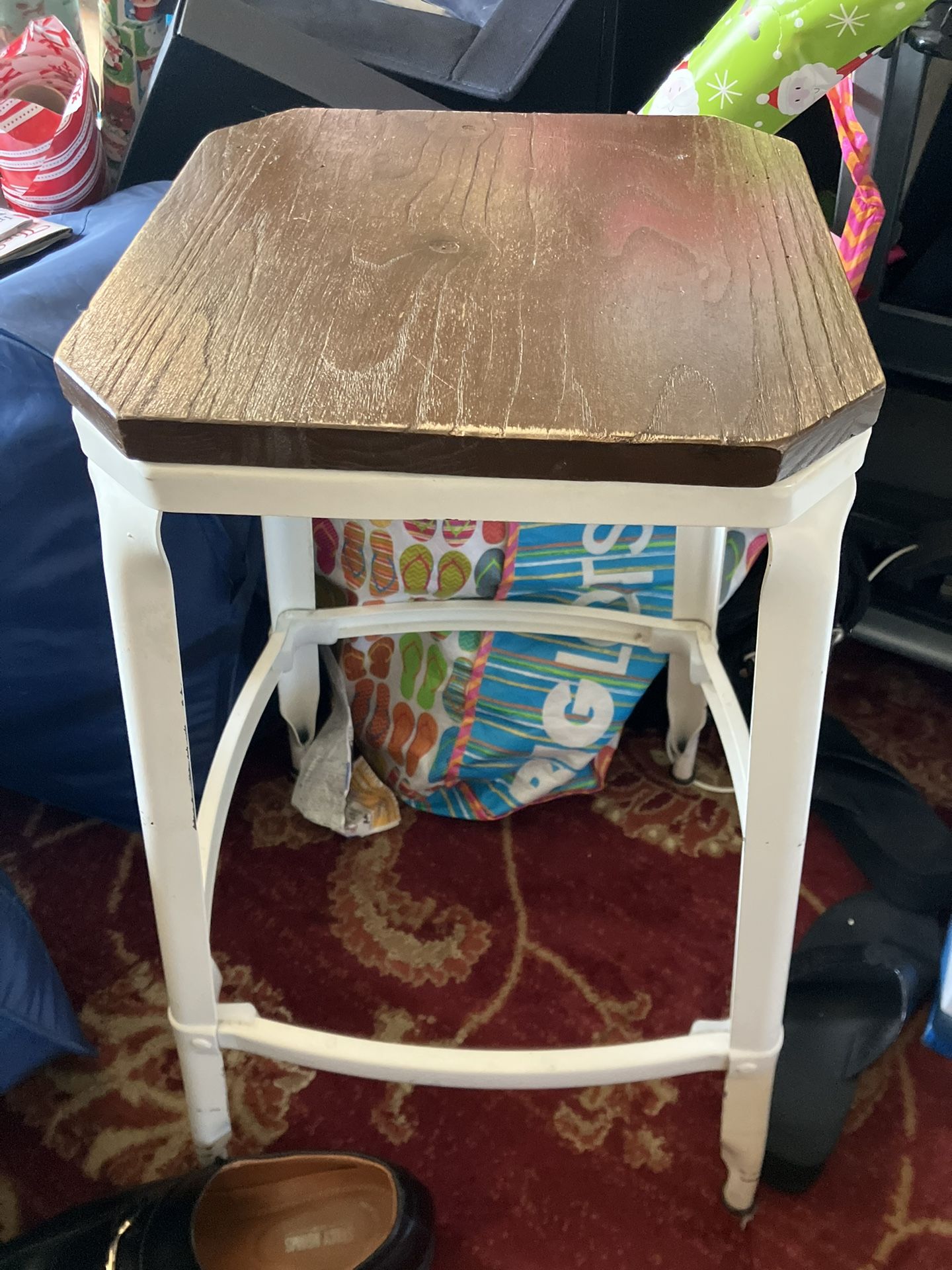 Metal And Wood Stool 