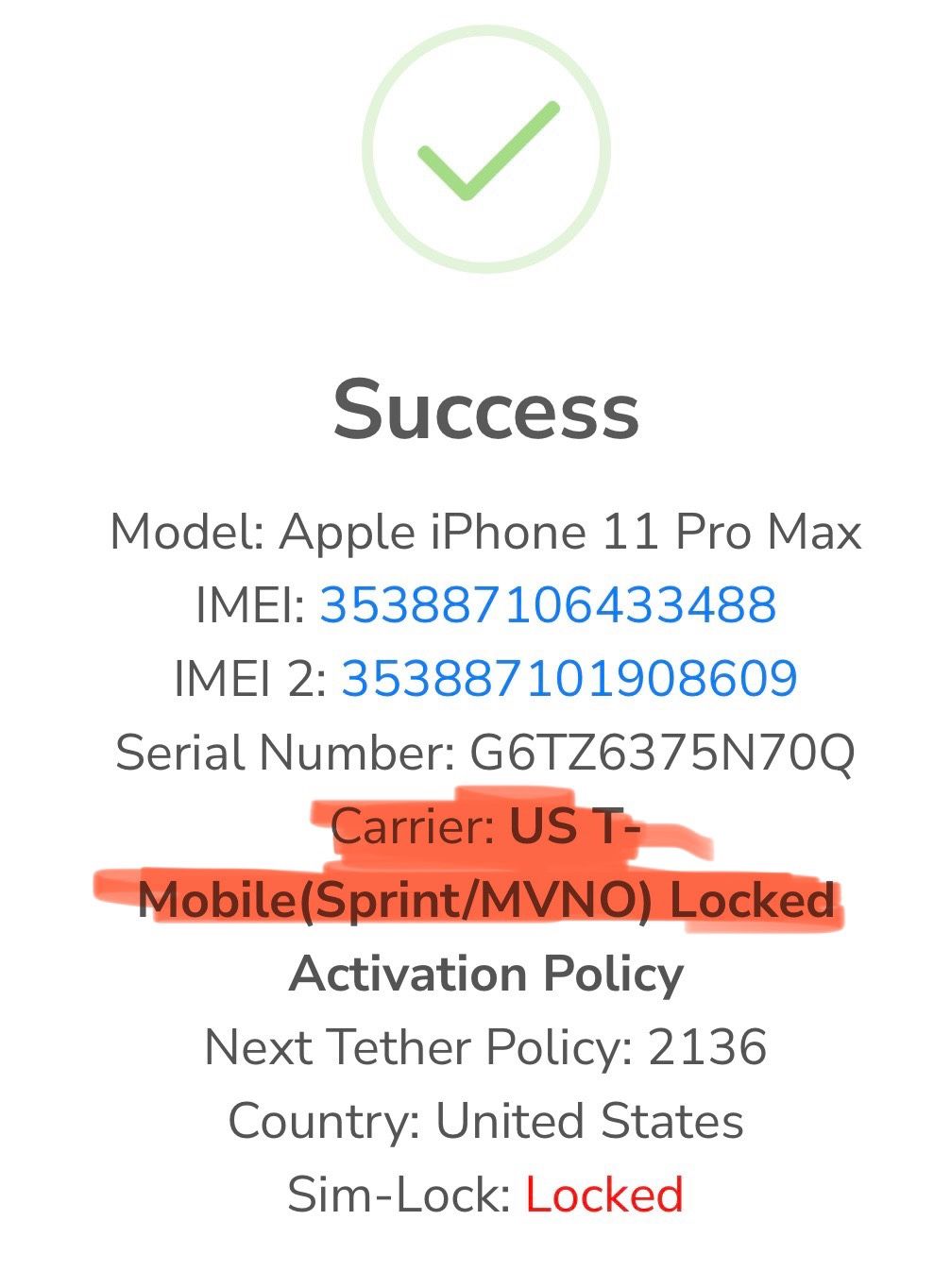 iPhone 11 Pro Max 512gb (T Mobile)