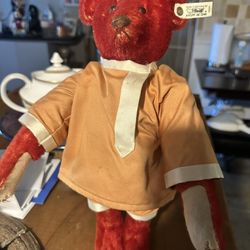 Vintage Steiff Red Alfonzo Replica Teddy Bear 1988 Limited Ed 13"