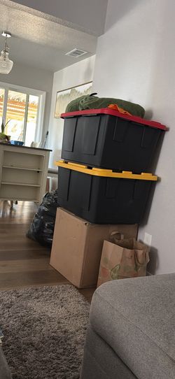 Bins full of clothing