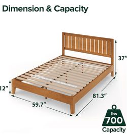 Zinus Alexis Deluxe Wood Platform Bed Frame, Queen