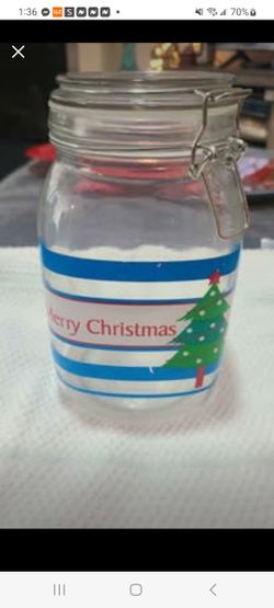 Glass Christmas Storage Jar