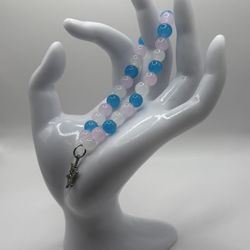 Pastel Winter Snowflake Beaded Bracelet