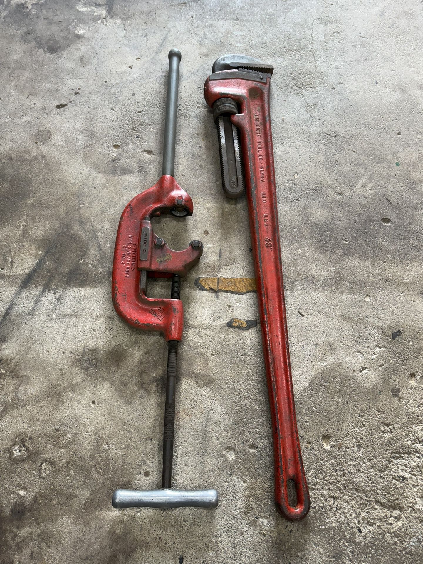 Ridge 48” Pipe Wrench And Pipe Cutter